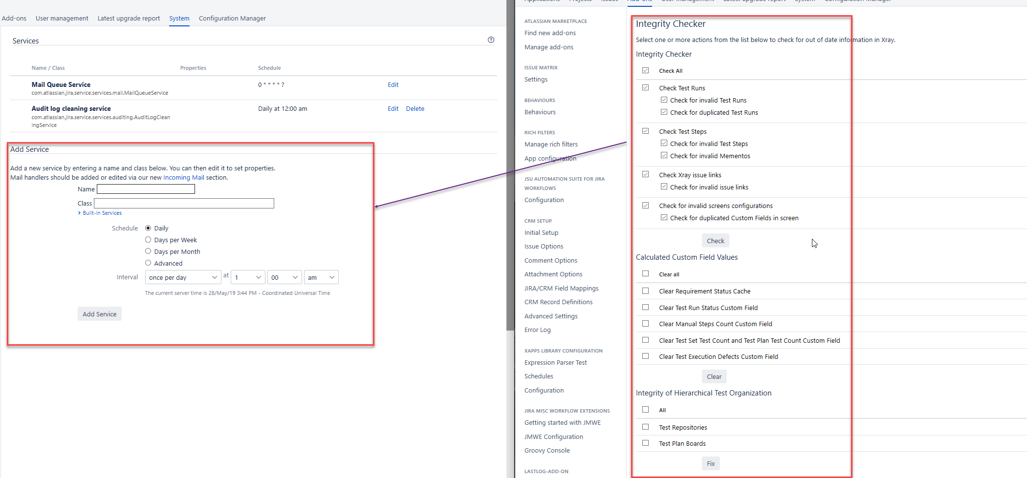 xray 4114 as a user i want to schedule integrity checker as a service